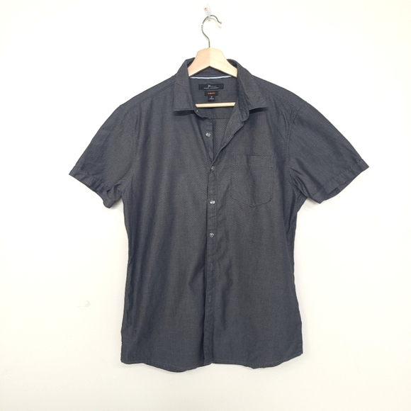 Marc Anthony Other - MARC Anthony Grey/black, white Short Sleeve Button Down Shirt size Medium Slim